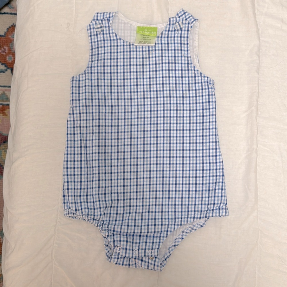Classic Whimsy navy and light blue gingham bubble